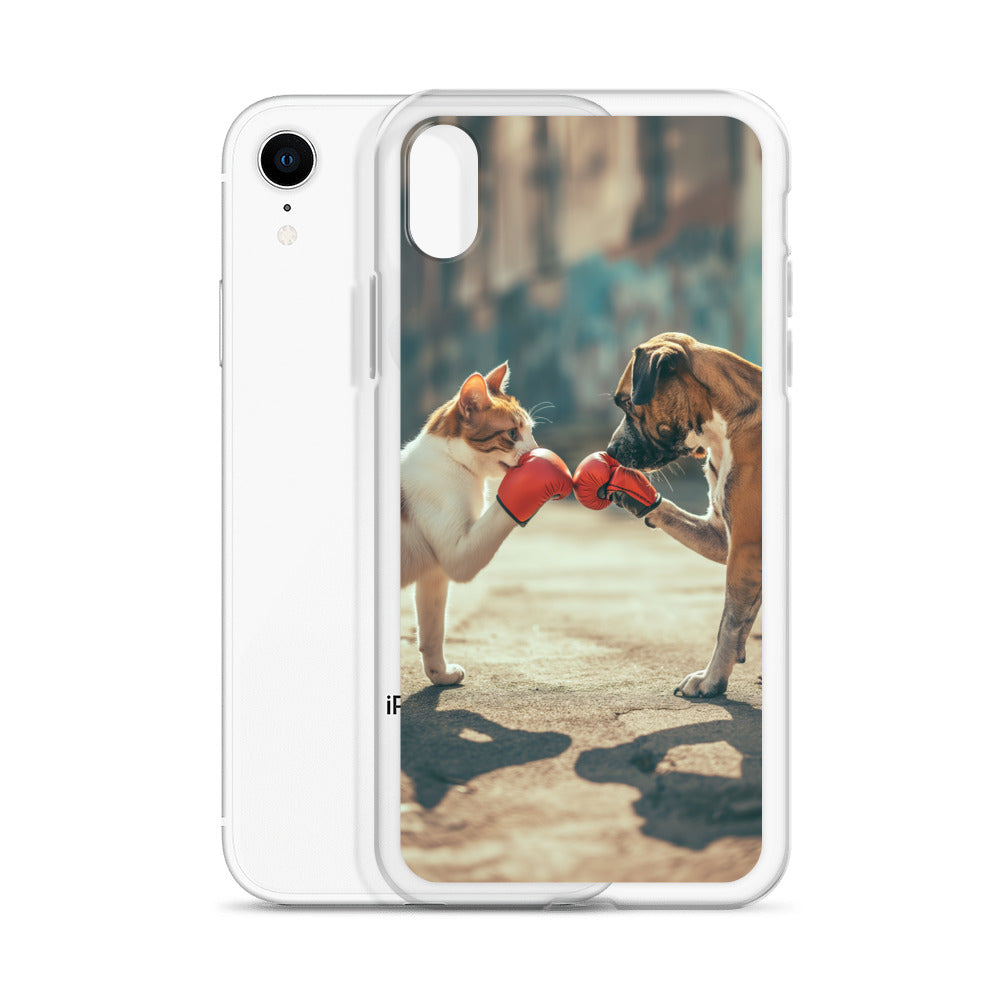 Boxing Dog n Cat F Clear Case for iPhone®