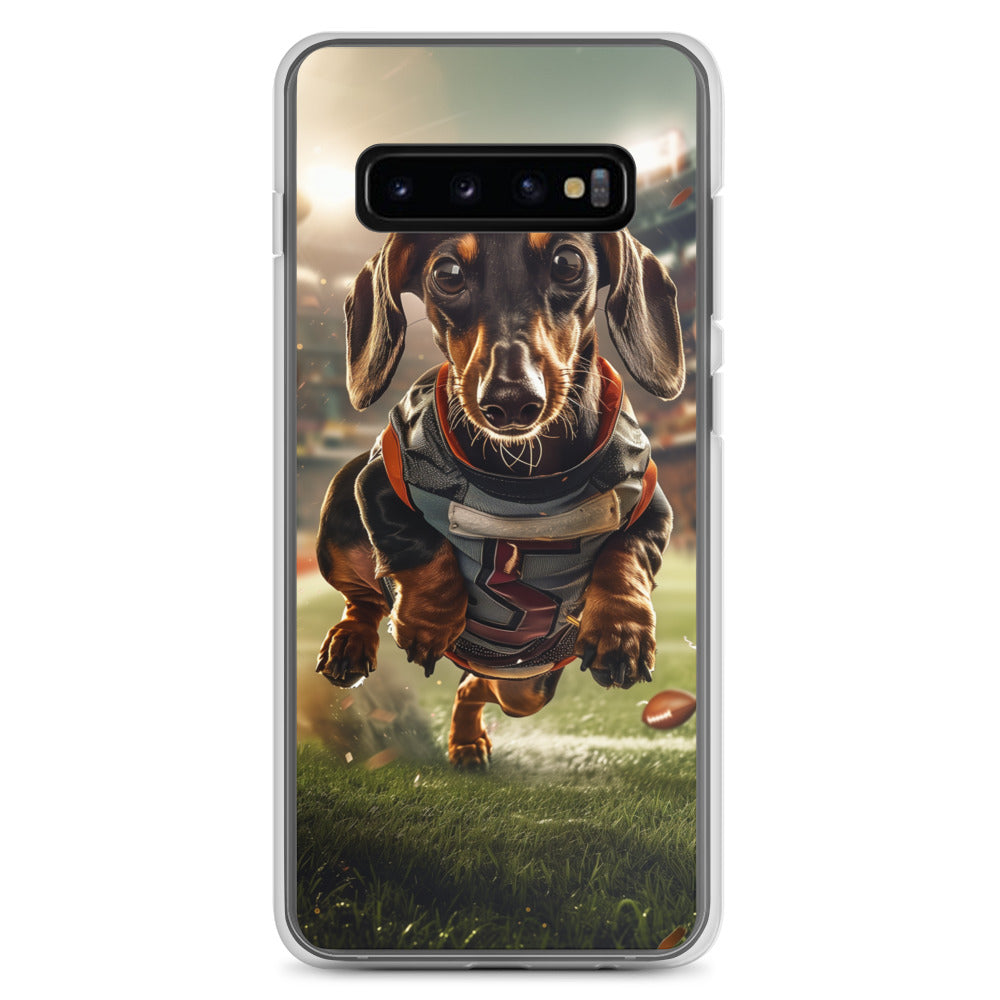 Dachshund Football-Themed Clear Case for Samsung®