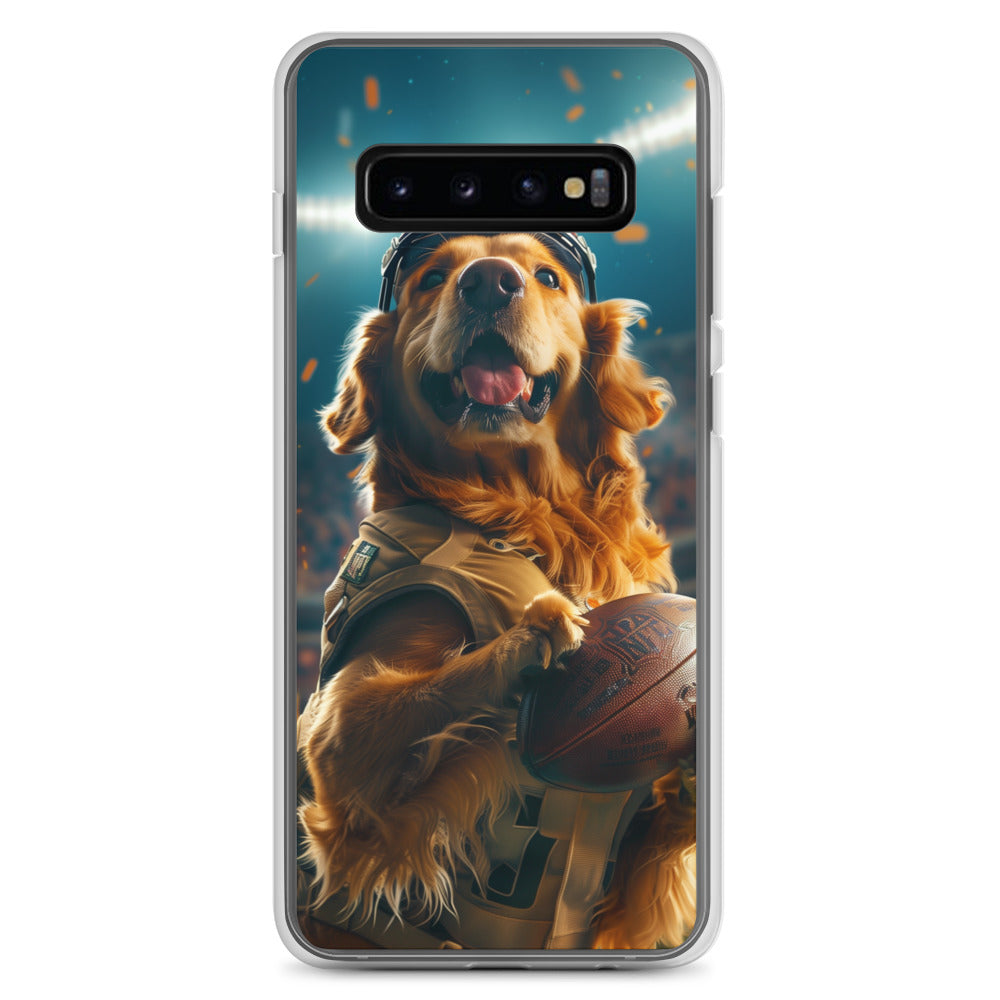 Golden Retriever Football-Themed Clear Case for Samsung®