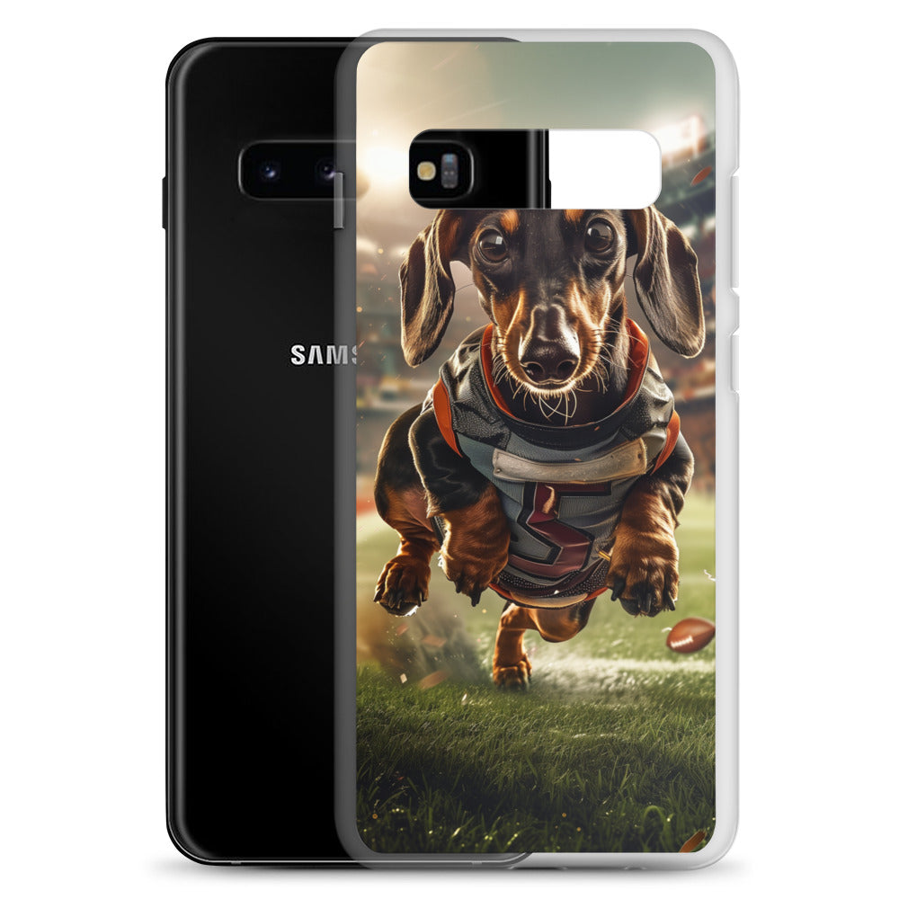 Dachshund Football-Themed Clear Case for Samsung®