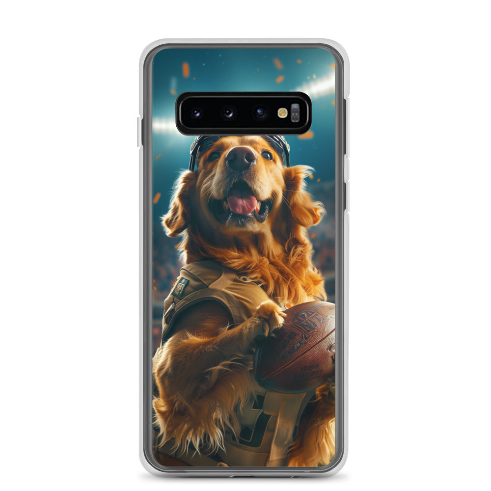 Golden Retriever Football-Themed Clear Case for Samsung®