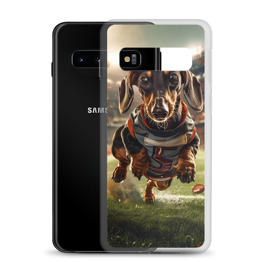 Dachshund Football-Themed Clear Case for Samsung®