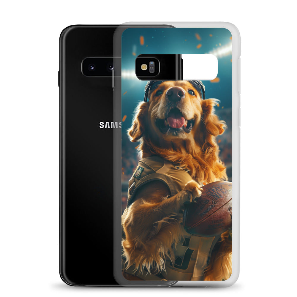 Golden Retriever Football-Themed Clear Case for Samsung®