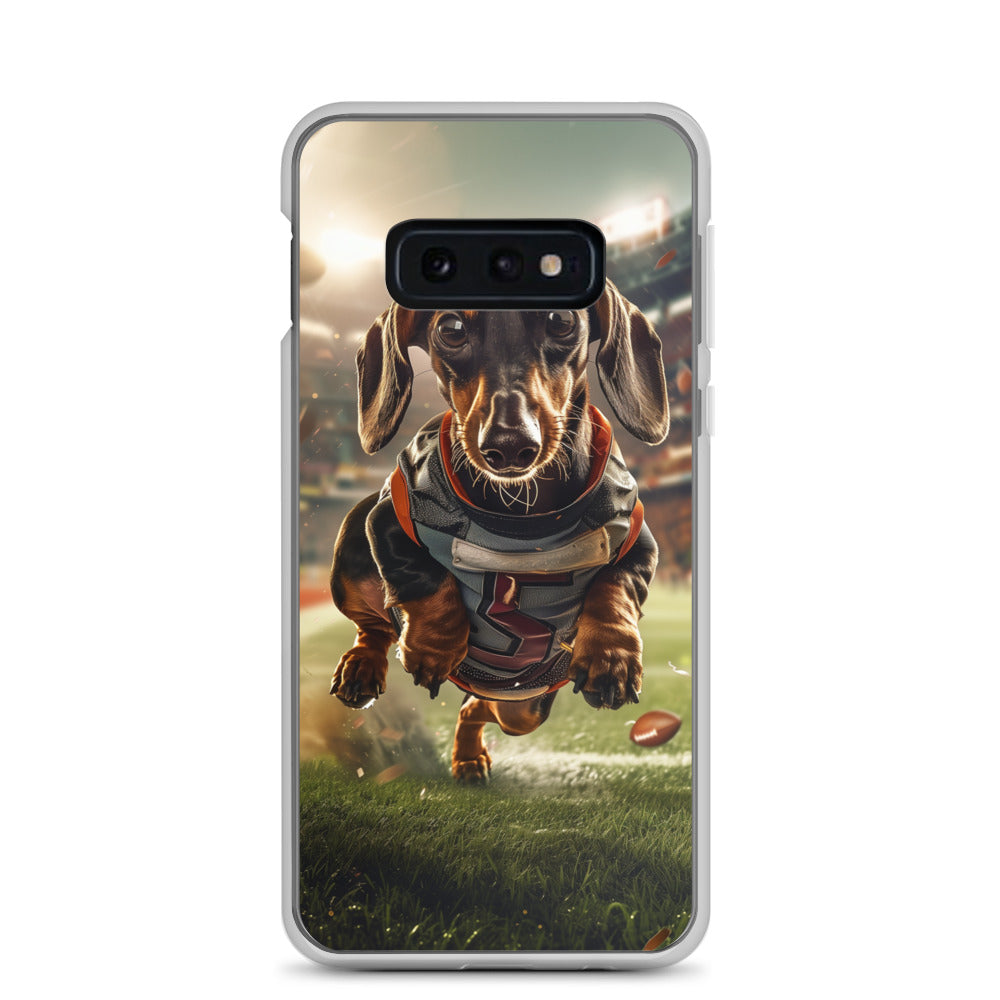 Dachshund Football-Themed Clear Case for Samsung®