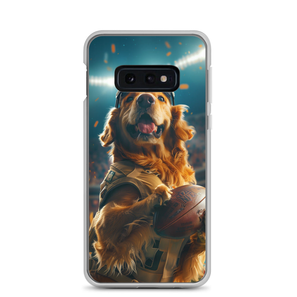 Golden Retriever Football-Themed Clear Case for Samsung®