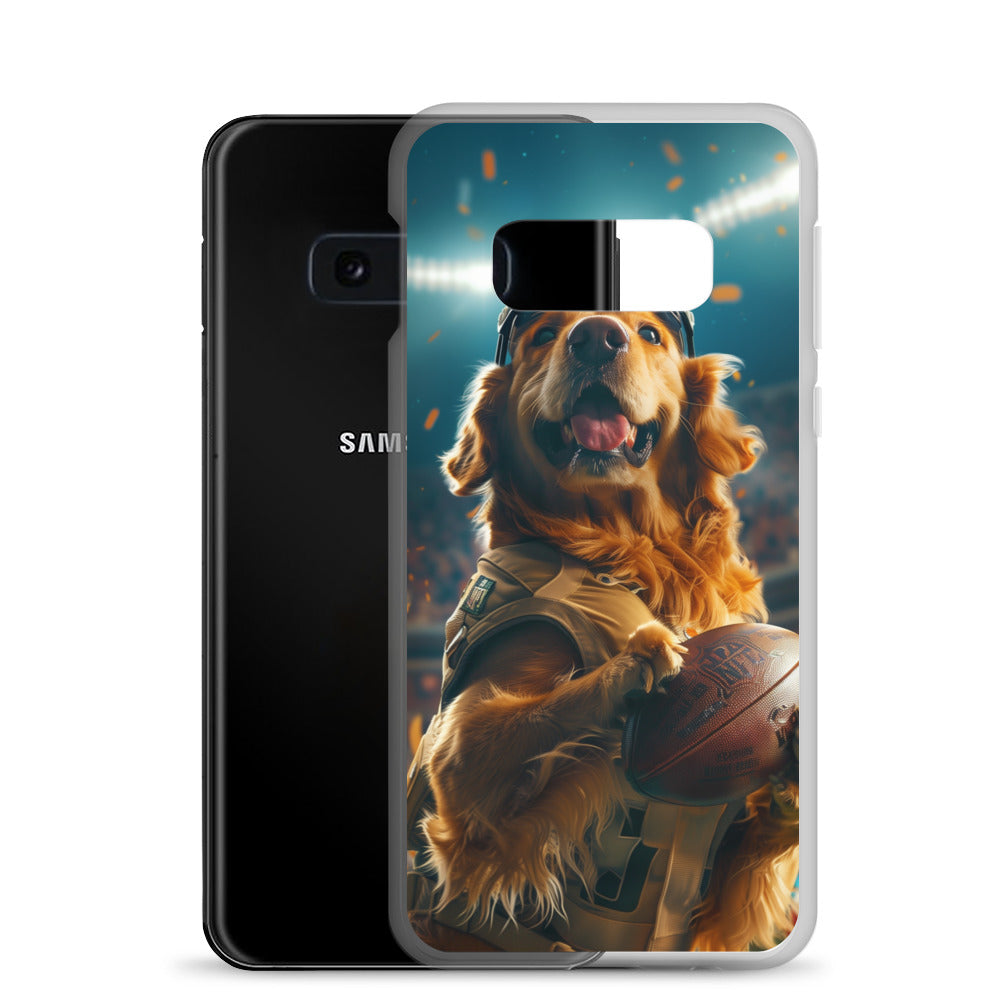 Golden Retriever Football-Themed Clear Case for Samsung®