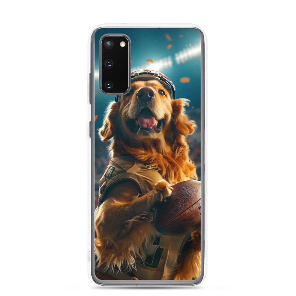 Golden Retriever Football-Themed Clear Case for Samsung®