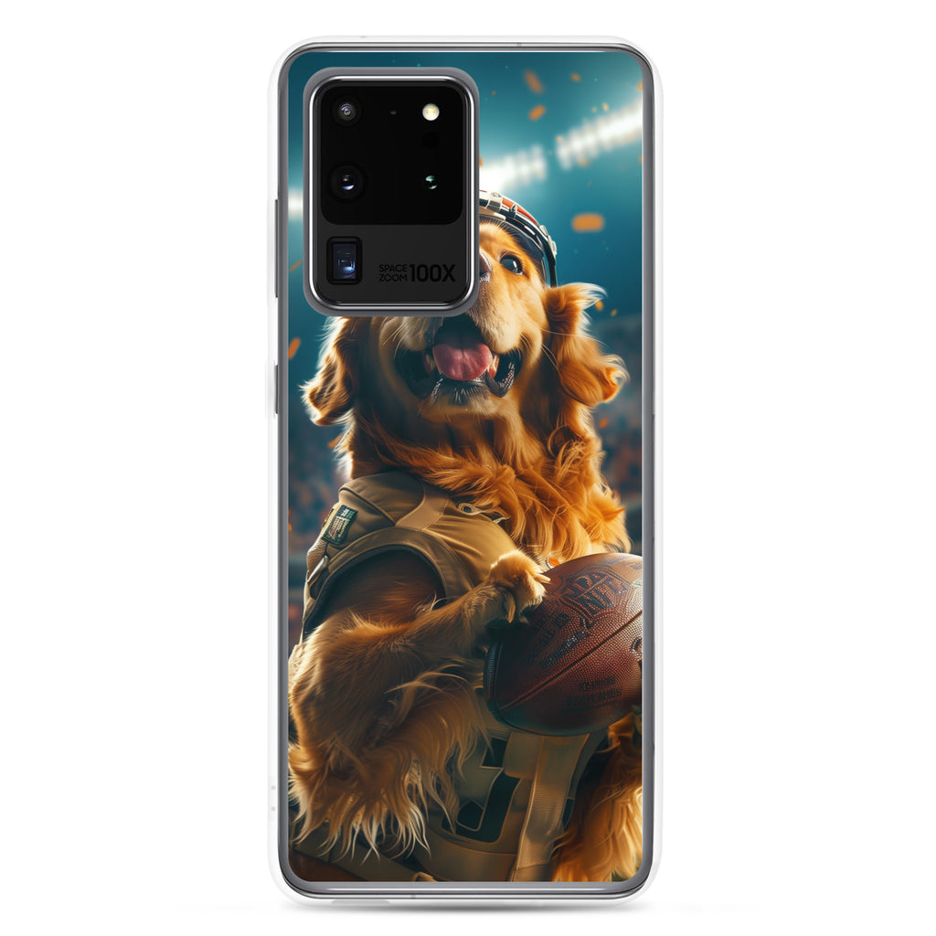 Golden Retriever Football-Themed Clear Case for Samsung®