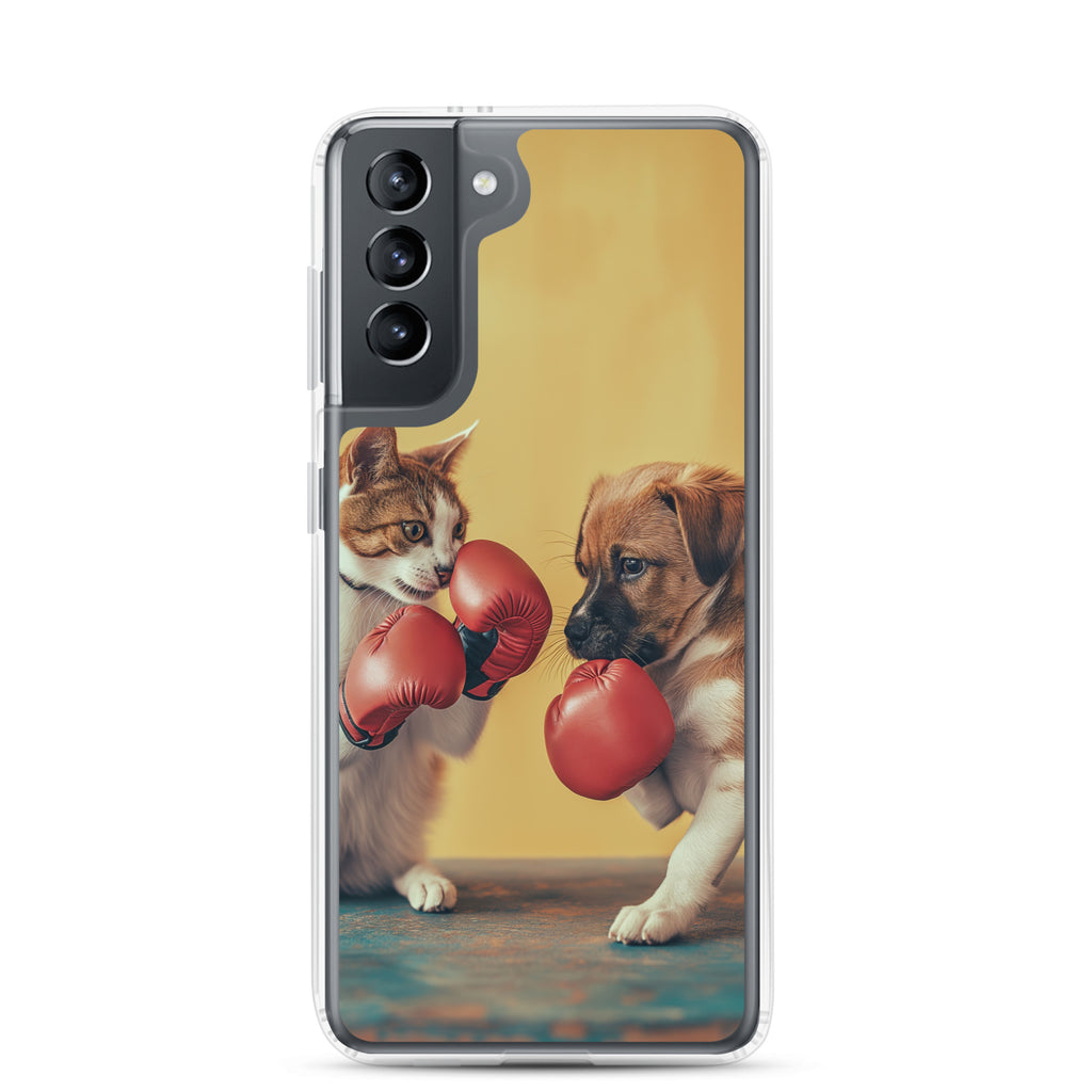 Boxing Dog n Cat E Clear Case for Samsung®