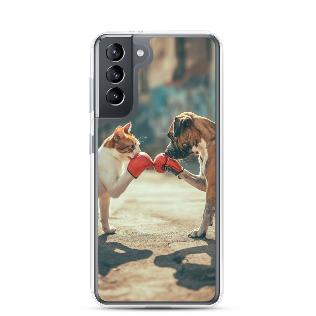 Boxing Dog n Cat F Clear Case for Samsung®