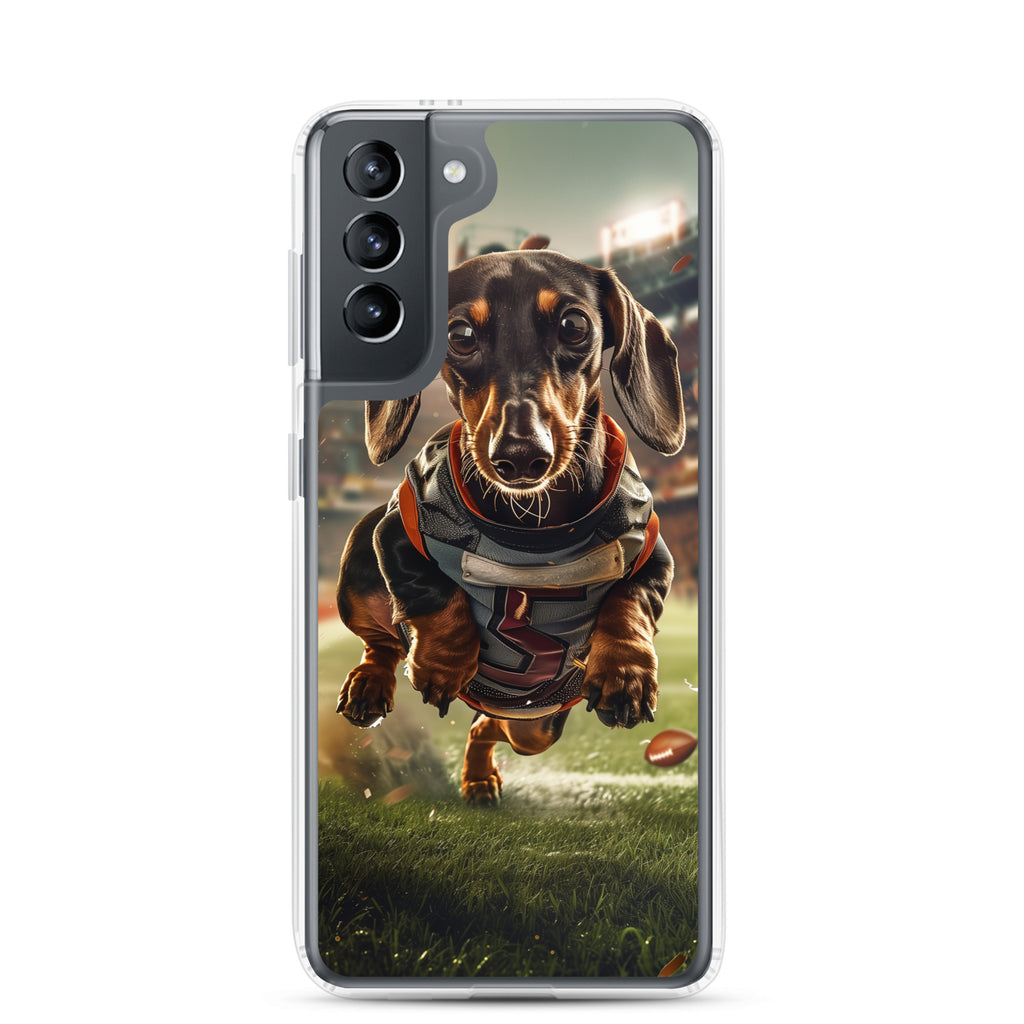 Dachshund Football-Themed Clear Case for Samsung®