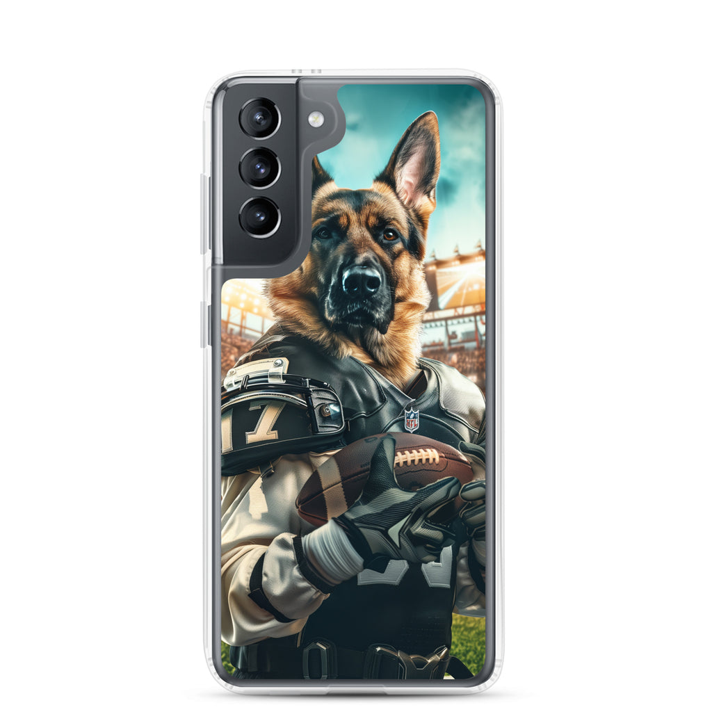 German Shepherd Football-Themed Clear Case for Samsung®