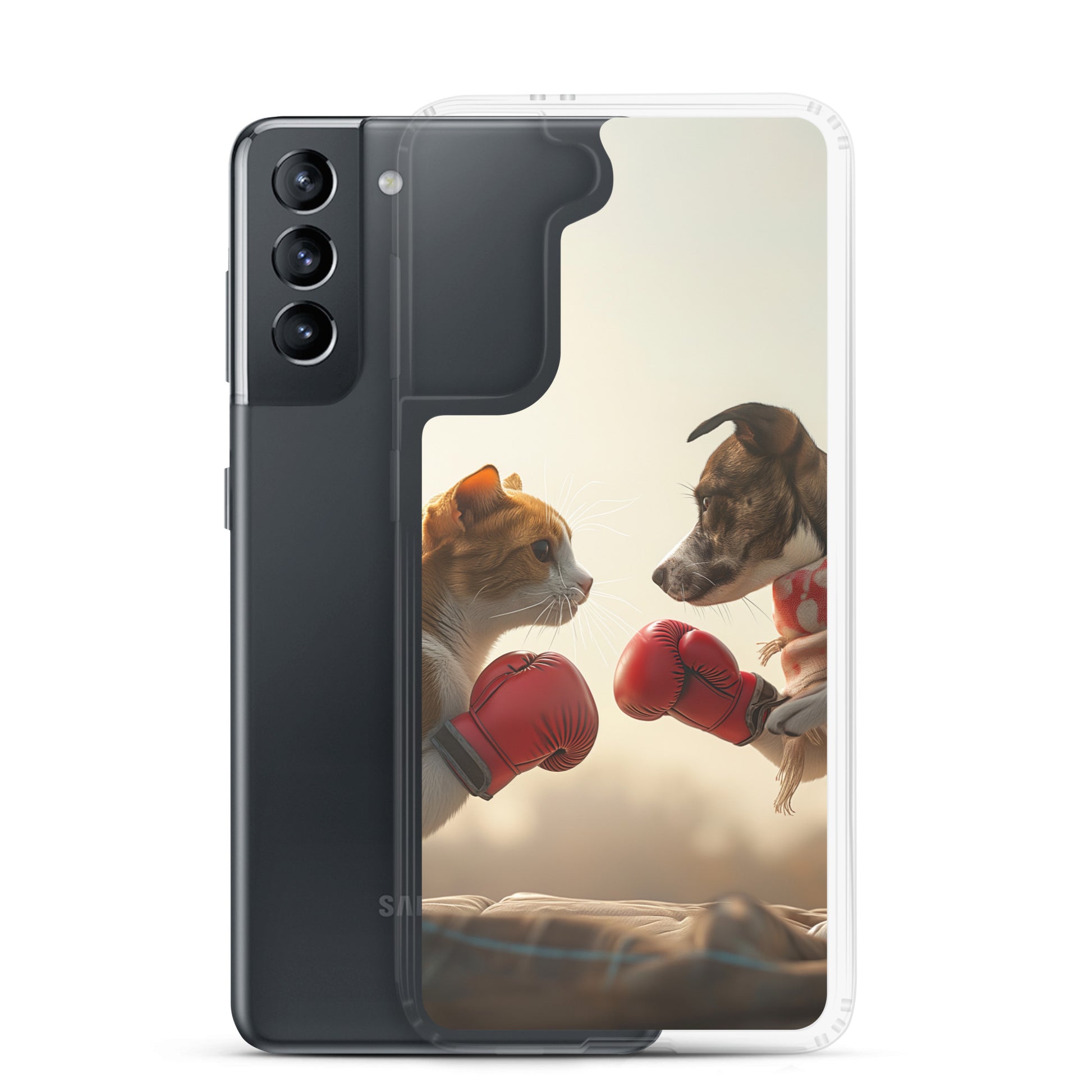 Boxing Dog n Cat D Clear Case for Samsung®
