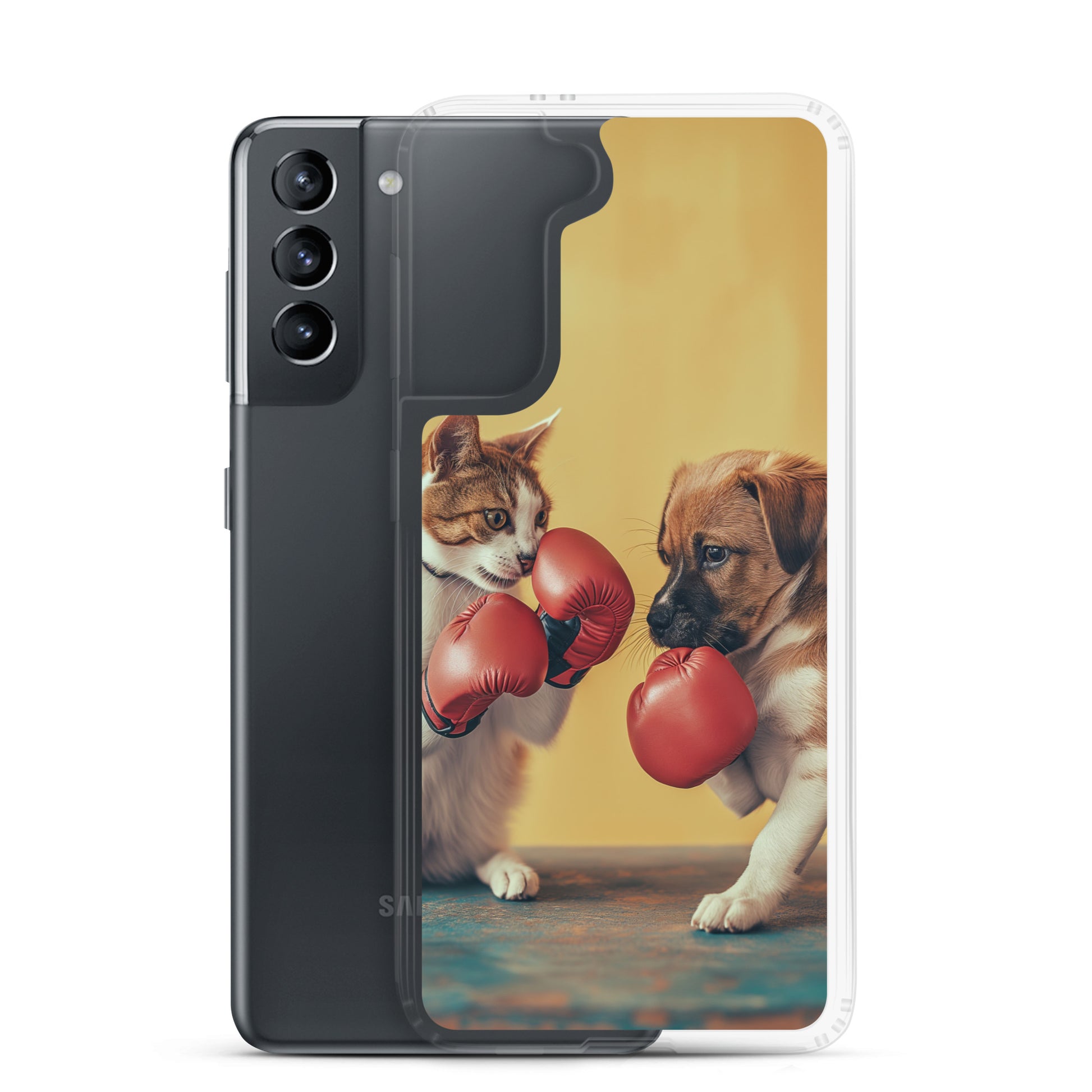 Boxing Dog n Cat E Clear Case for Samsung®