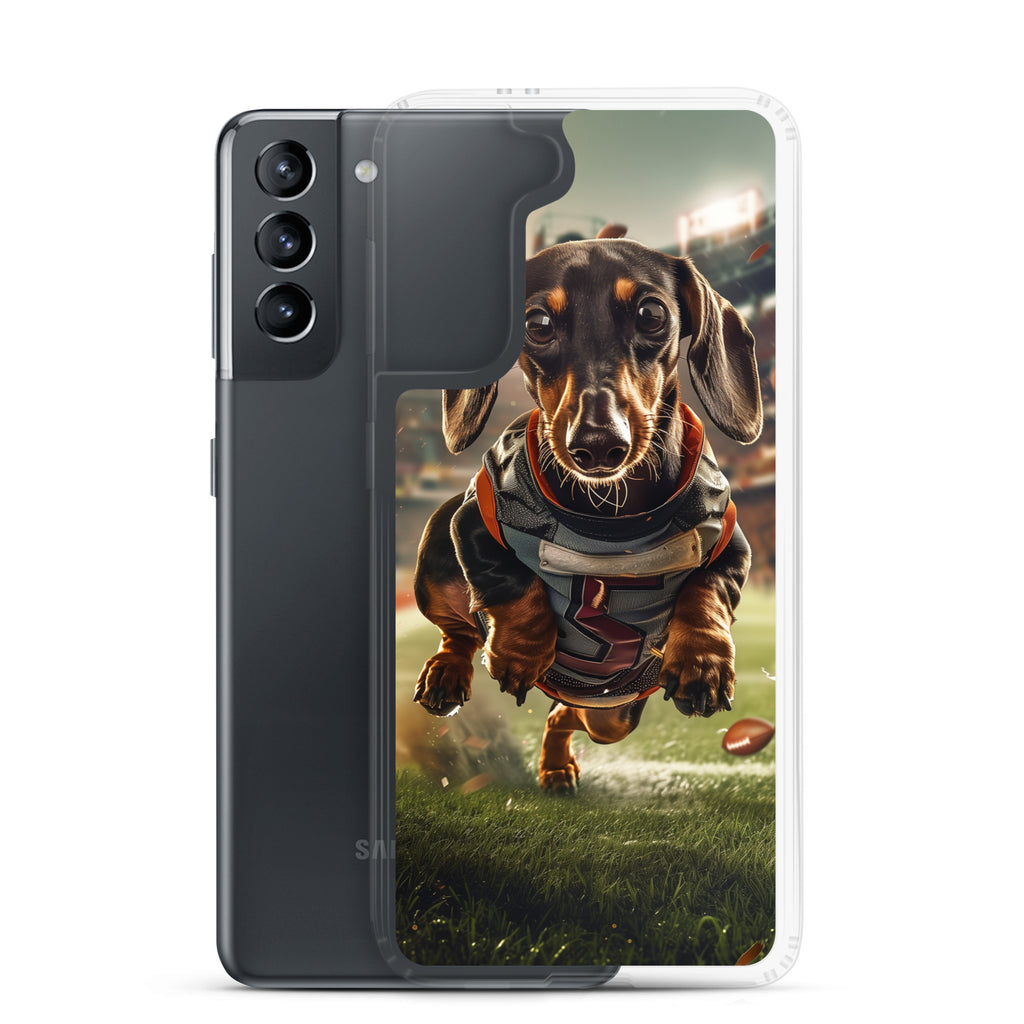 Dachshund Football-Themed Clear Case for Samsung®