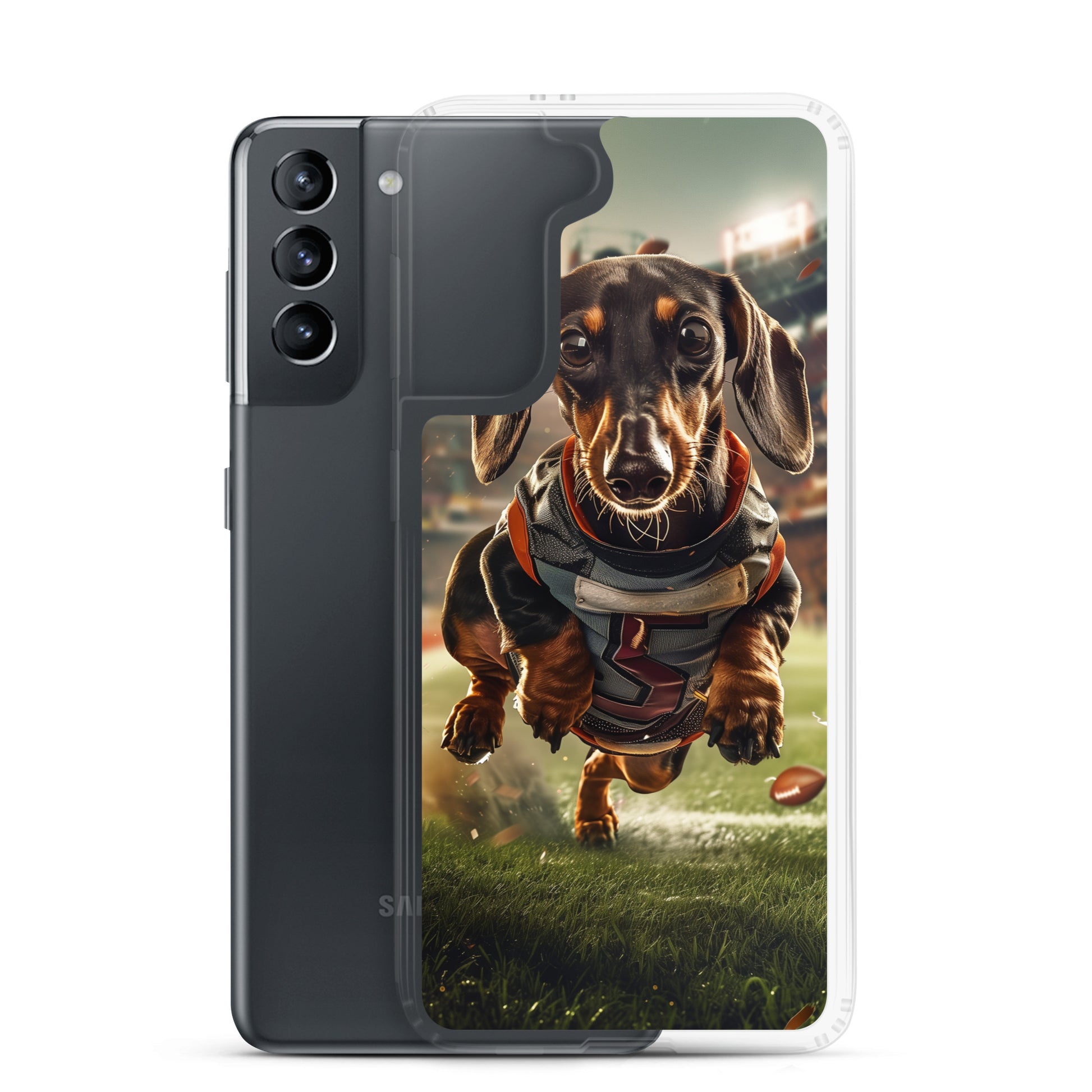 Dachshund Football-Themed Clear Case for Samsung®
