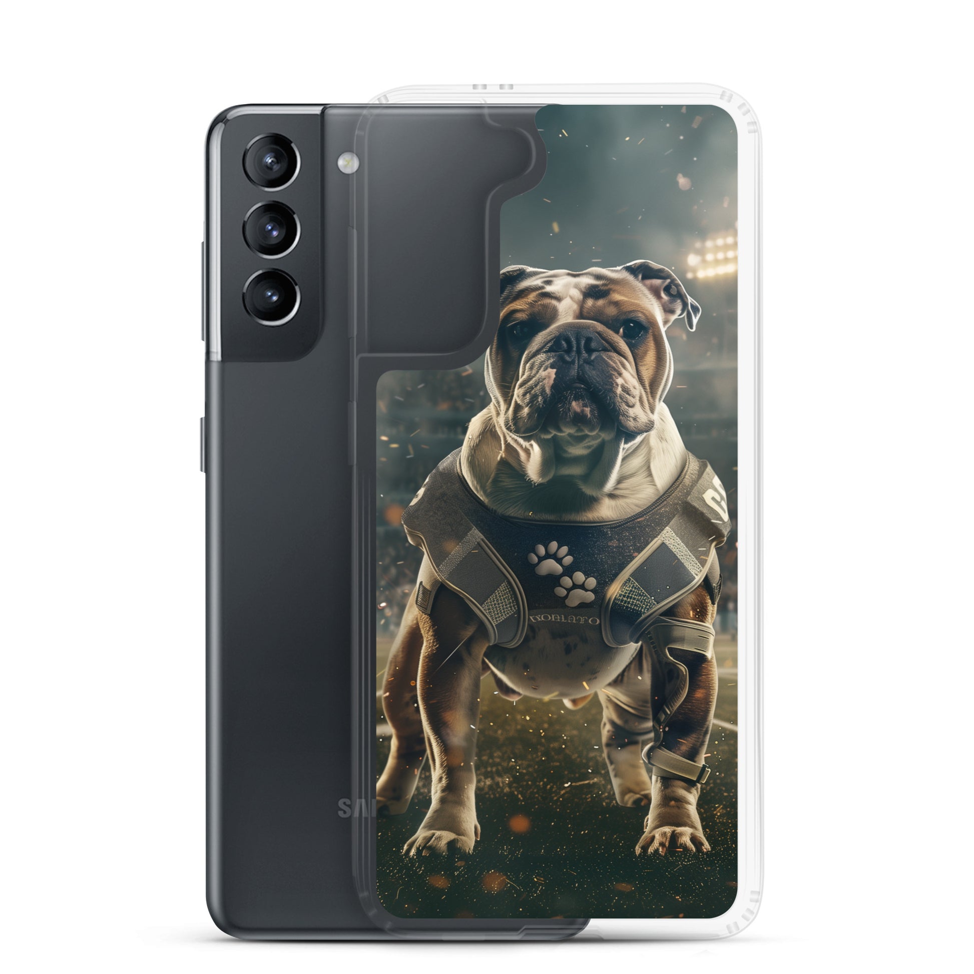 Bulldog Football-Themed Clear Case for Samsung®