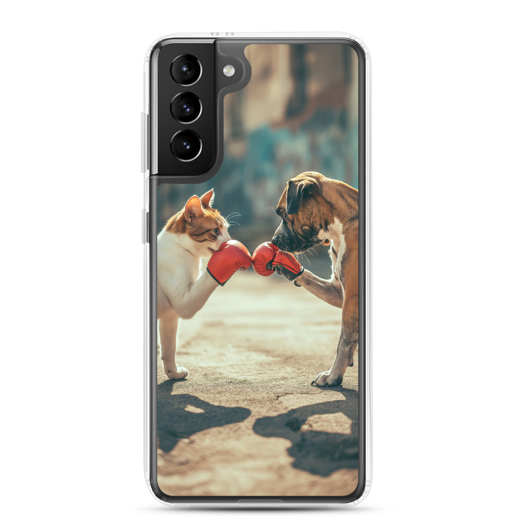 Boxing Dog n Cat F Clear Case for Samsung®