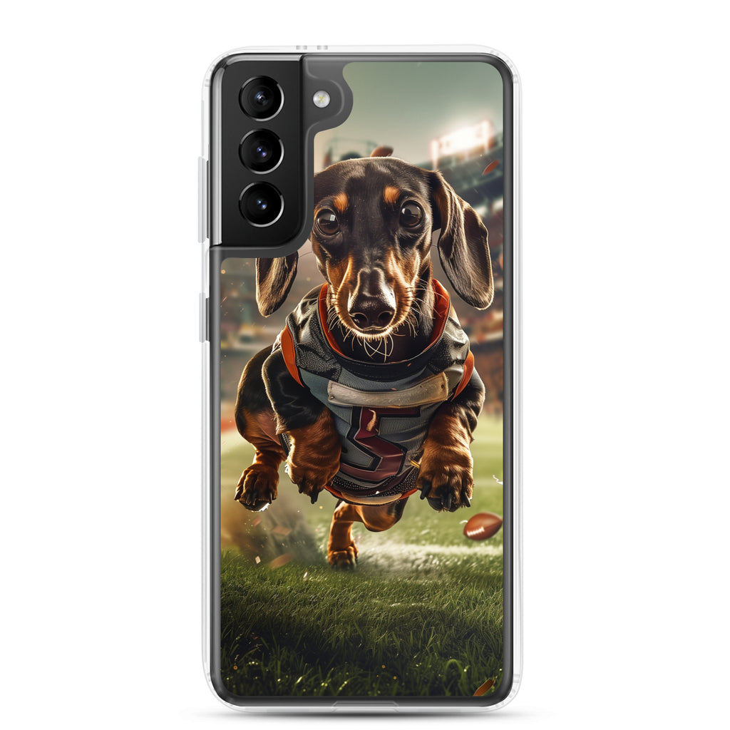 Dachshund Football-Themed Clear Case for Samsung®