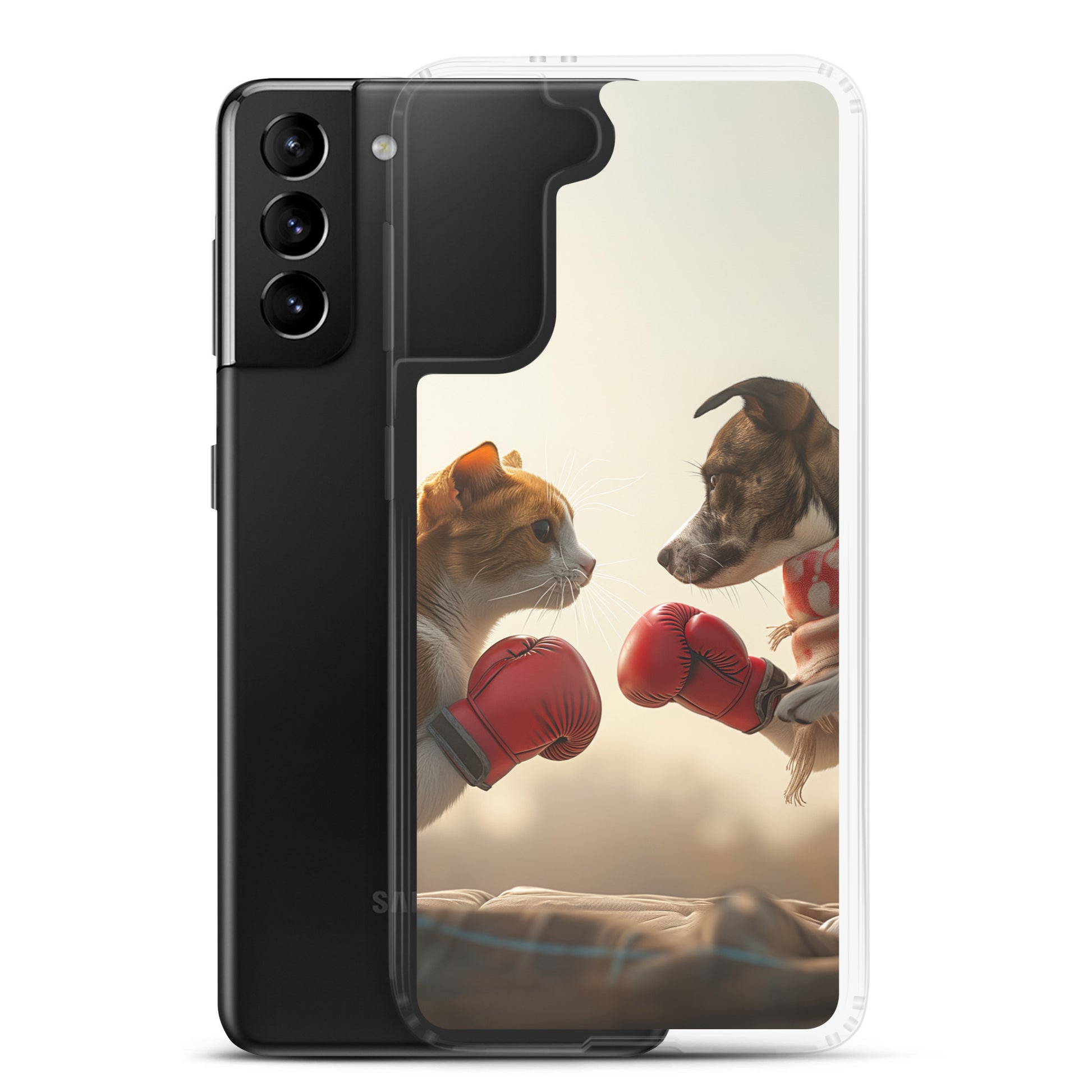 Boxing Dog n Cat D Clear Case for Samsung®