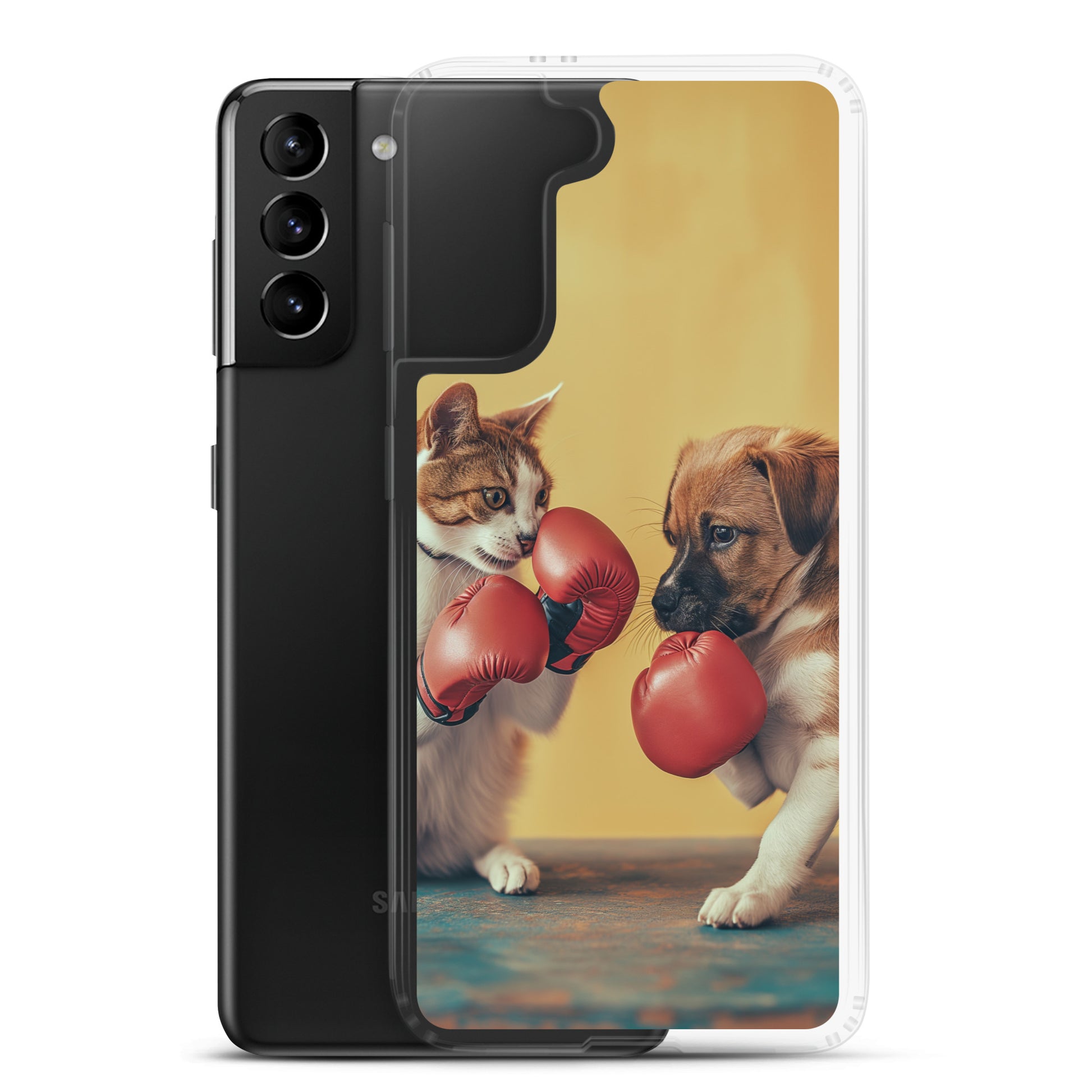 Boxing Dog n Cat E Clear Case for Samsung®