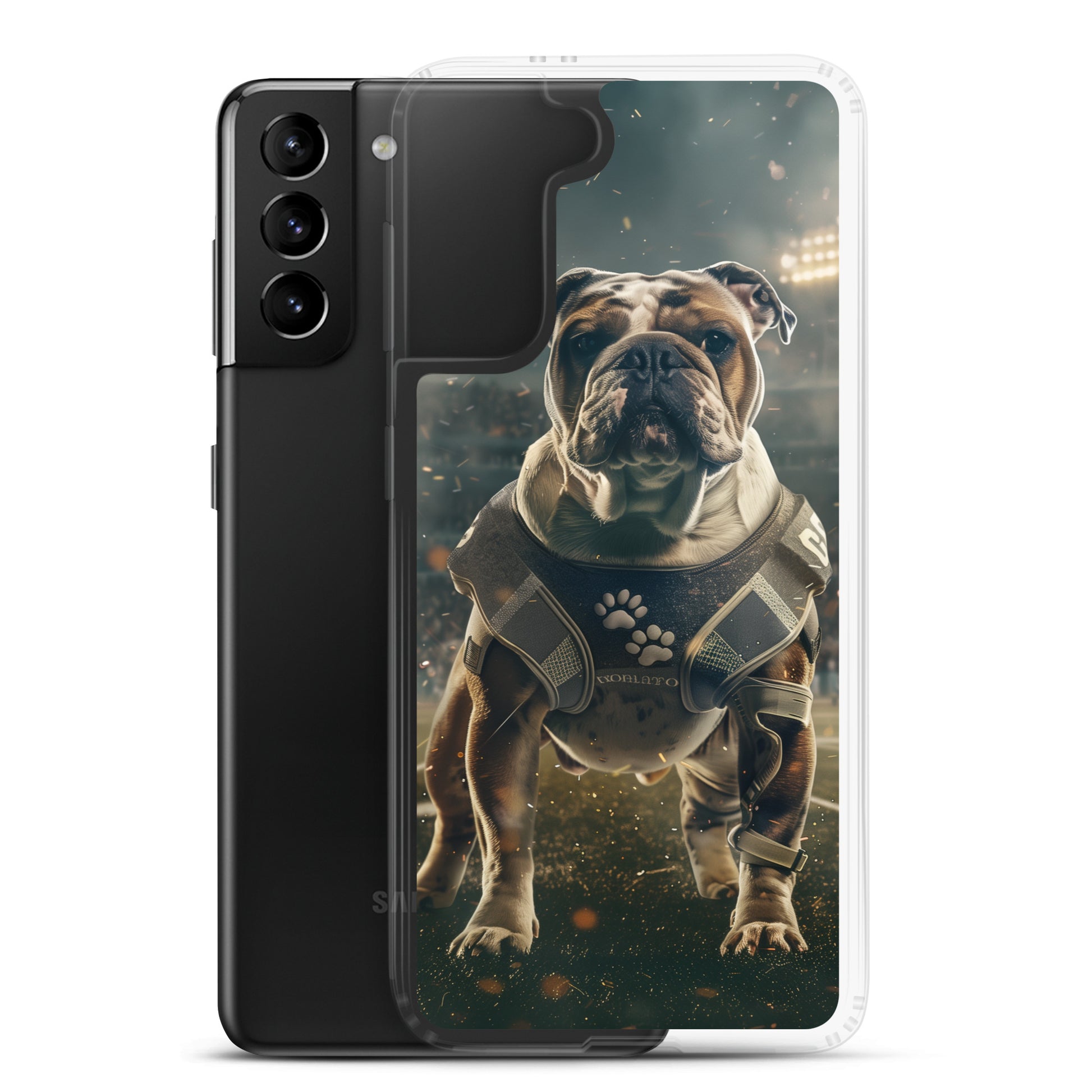 Bulldog Football-Themed Clear Case for Samsung®