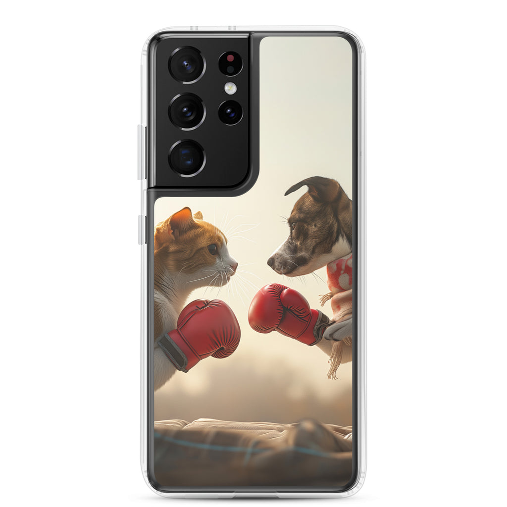 Boxing Dog n Cat D Clear Case for Samsung®