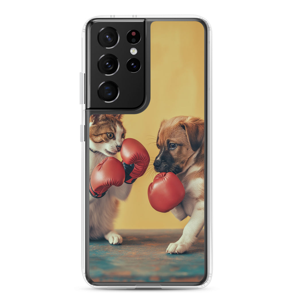 Boxing Dog n Cat E Clear Case for Samsung®