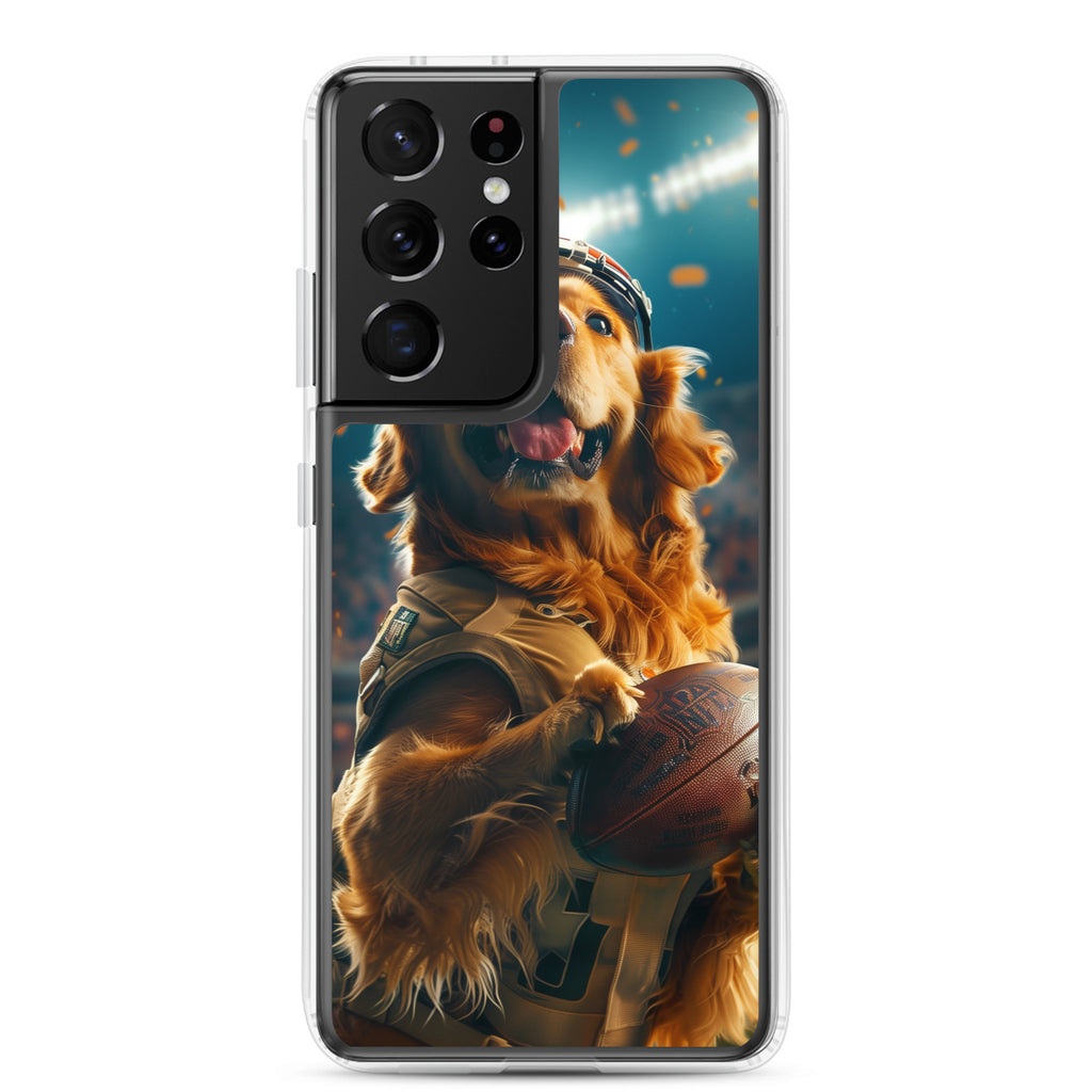 Golden Retriever Football-Themed Clear Case for Samsung®