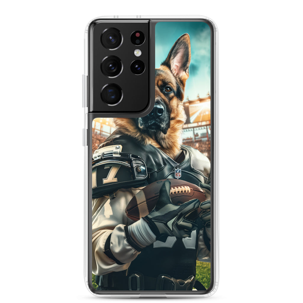 German Shepherd Football-Themed Clear Case for Samsung®