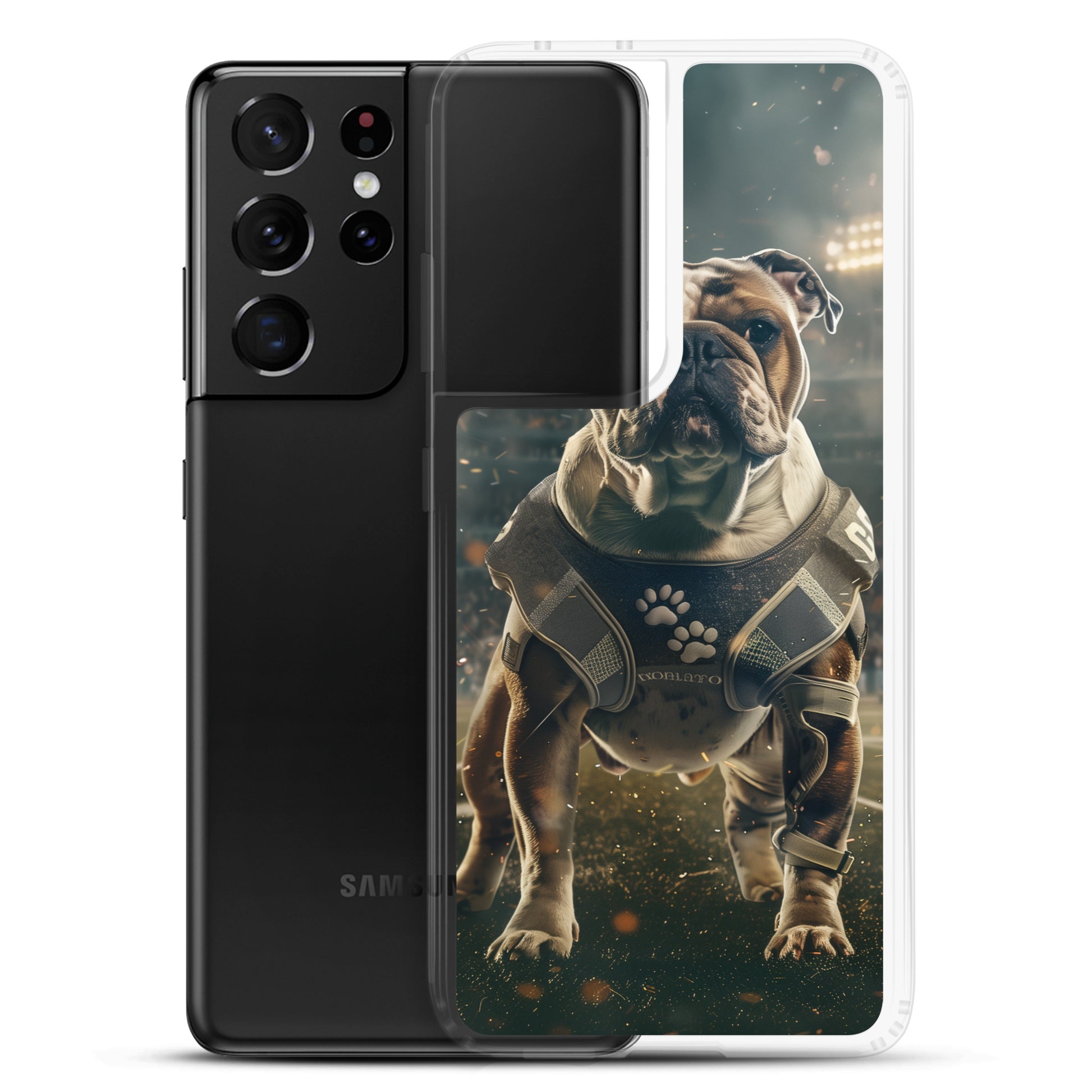 Bulldog Football-Themed Clear Case for Samsung®