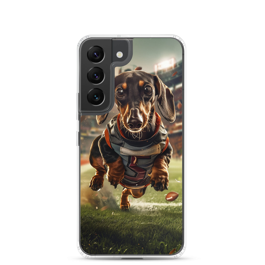 Dachshund Football-Themed Clear Case for Samsung®