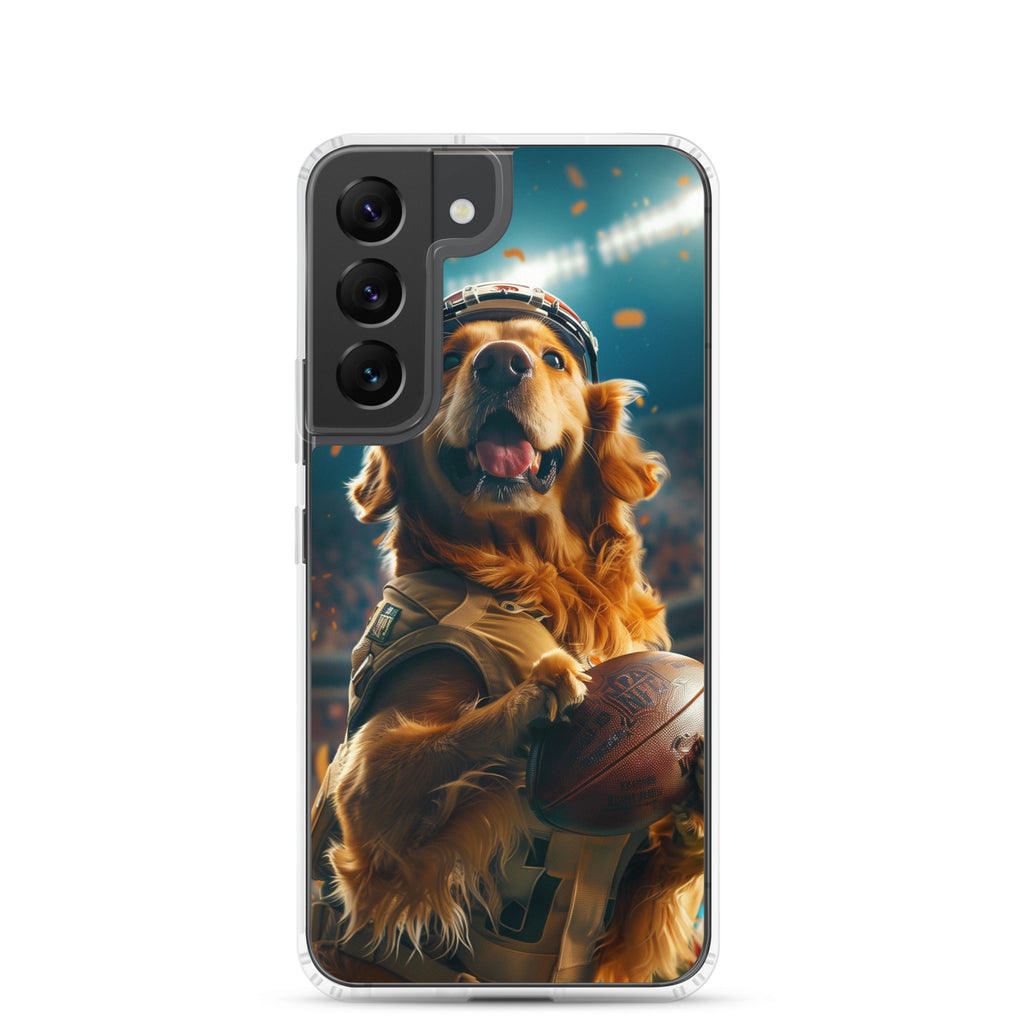 Golden Retriever Football-Themed Clear Case for Samsung®