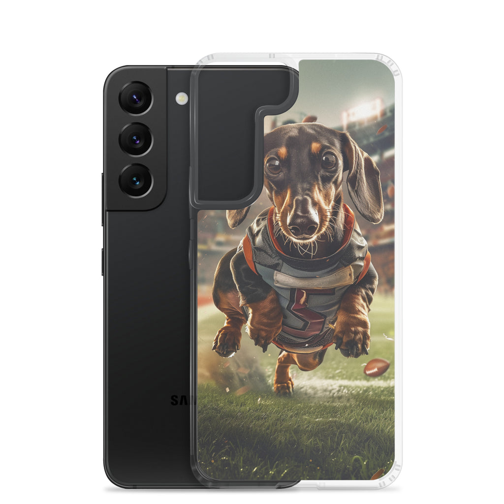 Dachshund Football-Themed Clear Case for Samsung®
