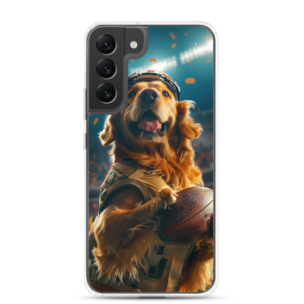 Golden Retriever Football-Themed Clear Case for Samsung®