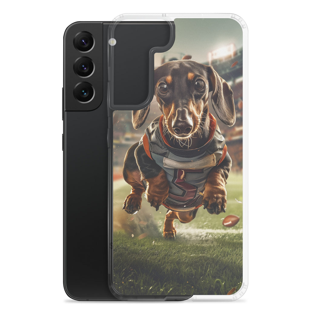 Dachshund Football-Themed Clear Case for Samsung®