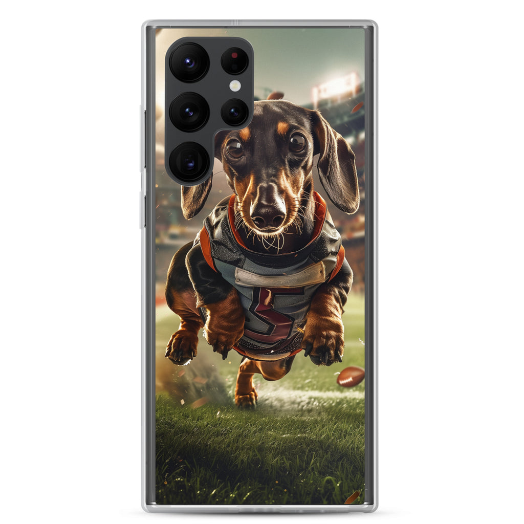 Dachshund Football-Themed Clear Case for Samsung®