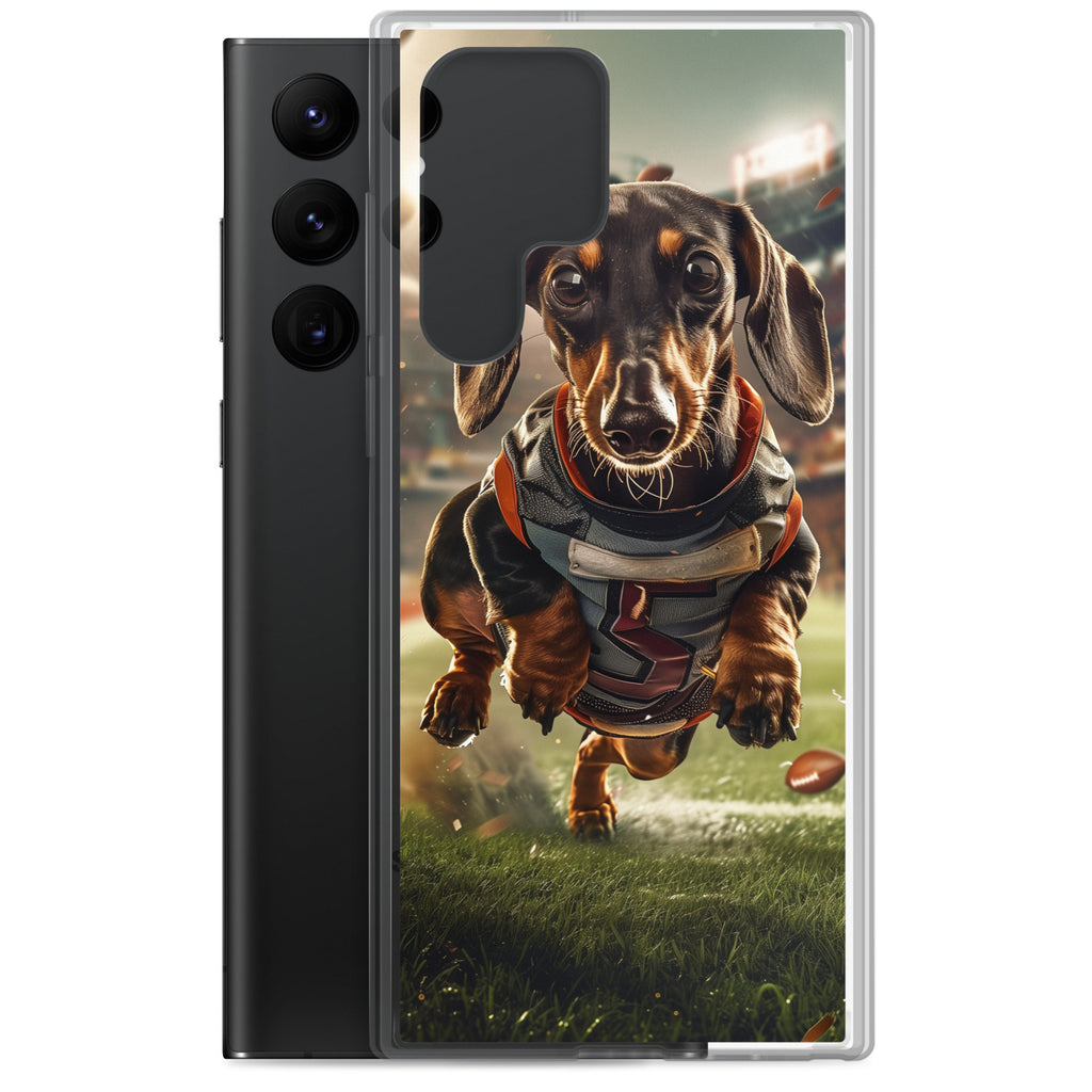 Dachshund Football-Themed Clear Case for Samsung®