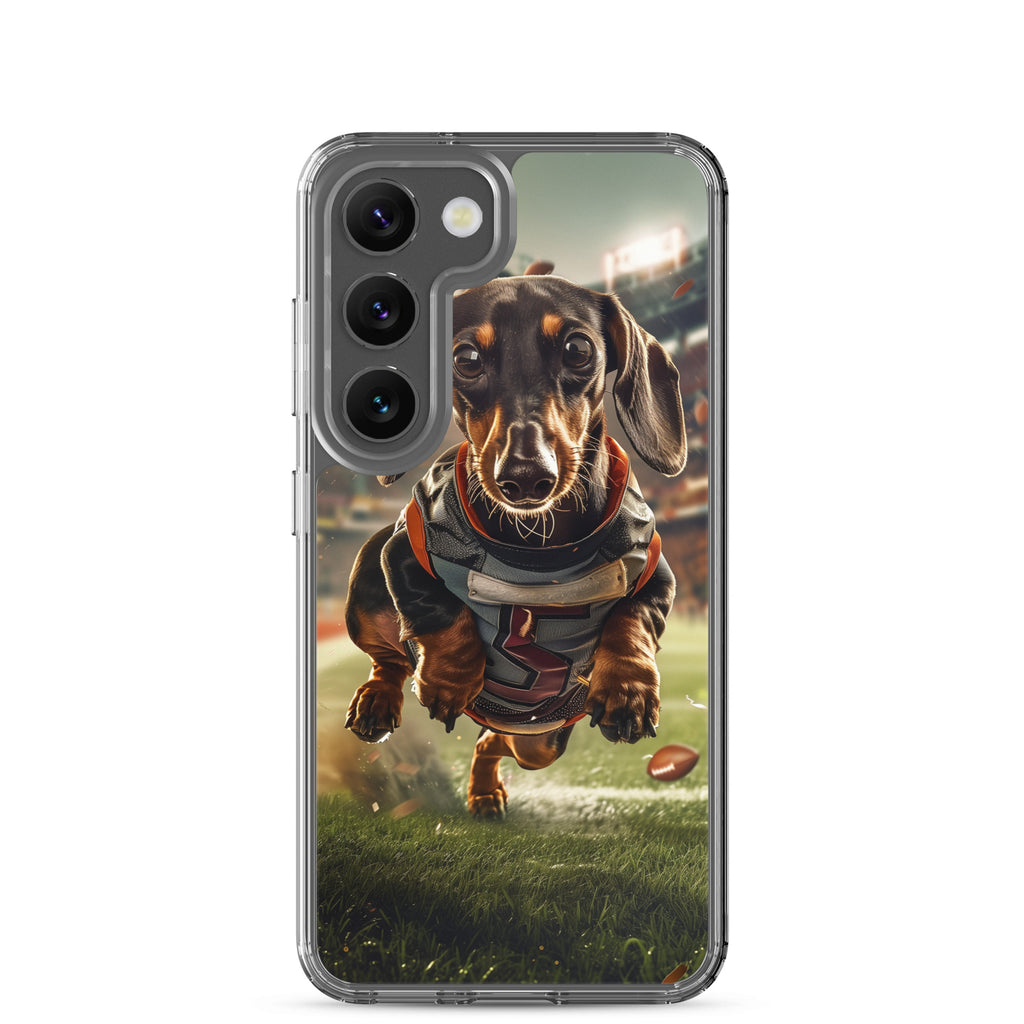 Dachshund Football-Themed Clear Case for Samsung®