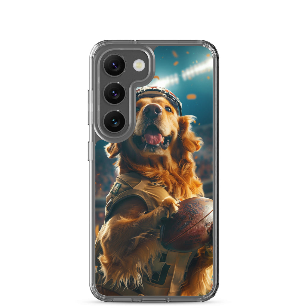 Golden Retriever Football-Themed Clear Case for Samsung®