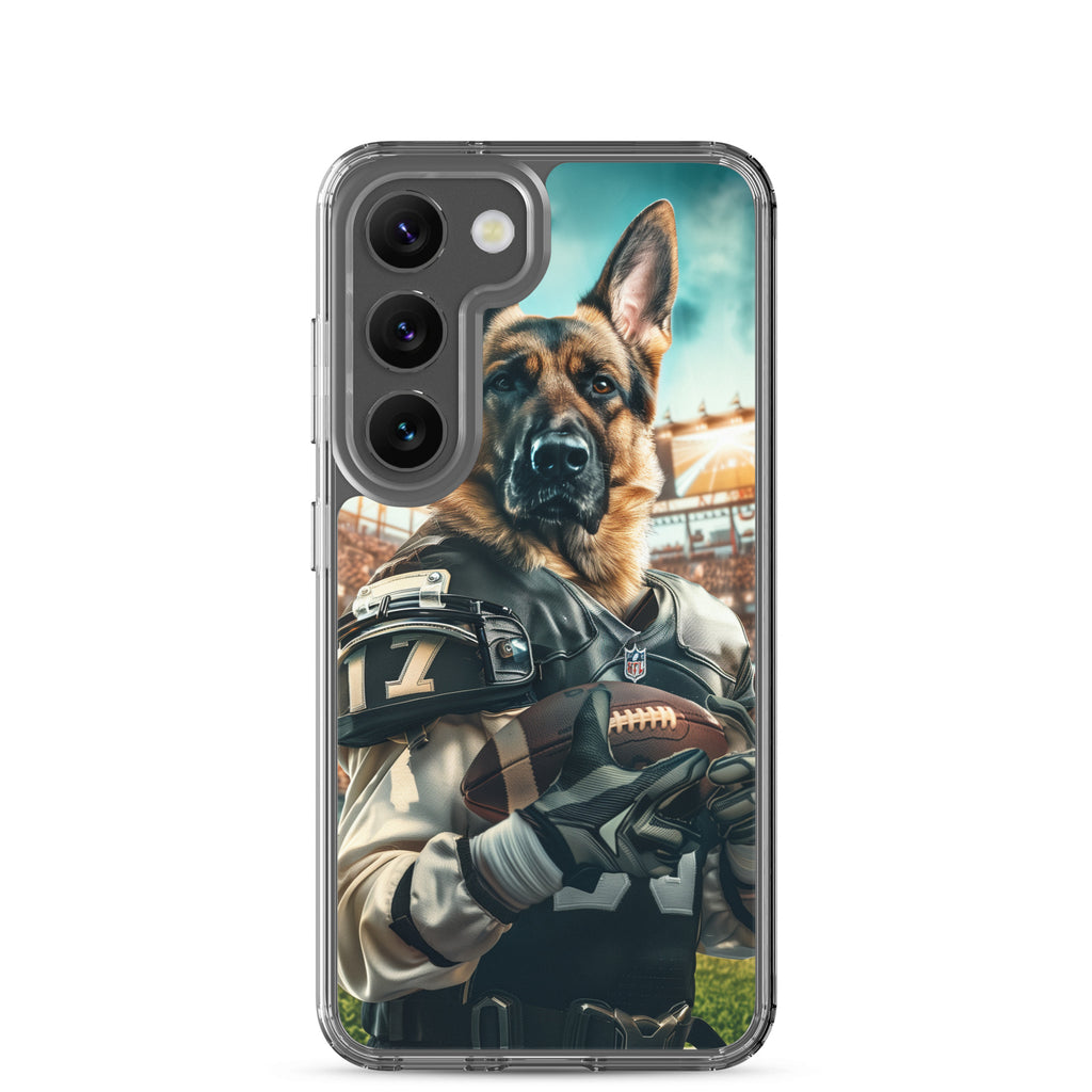 German Shepherd Football-Themed Clear Case for Samsung®