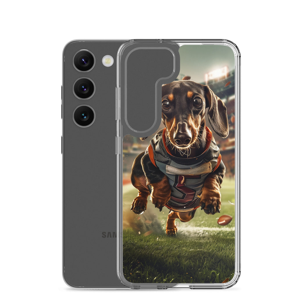 Dachshund Football-Themed Clear Case for Samsung®