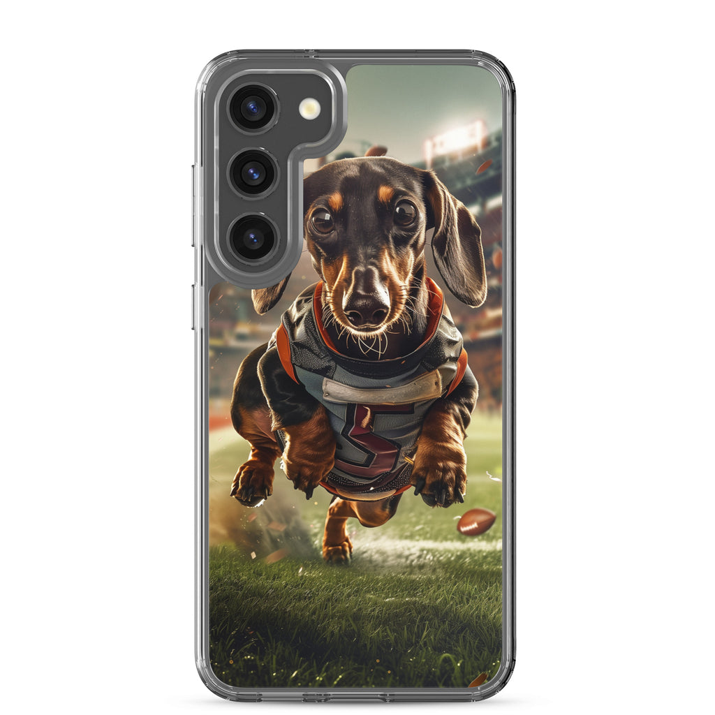 Dachshund Football-Themed Clear Case for Samsung®