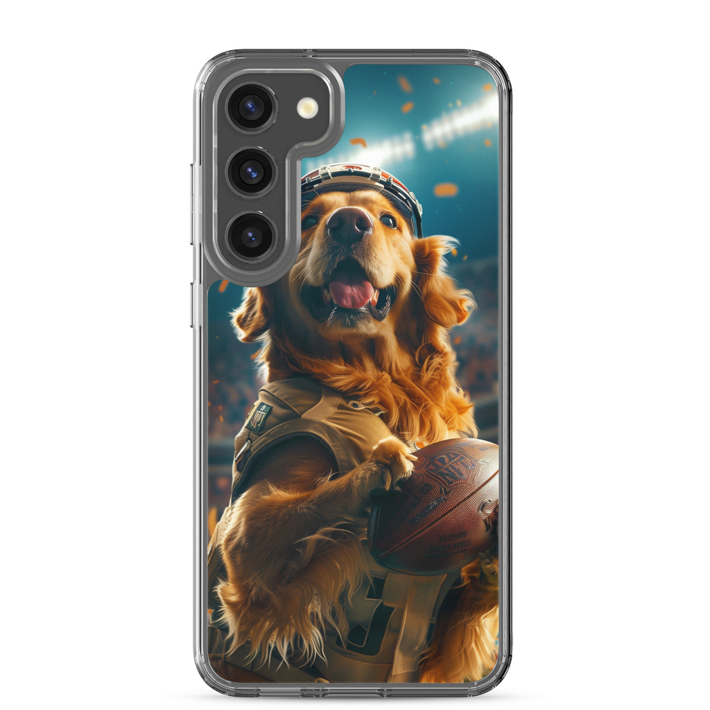 Golden Retriever Football-Themed Clear Case for Samsung®