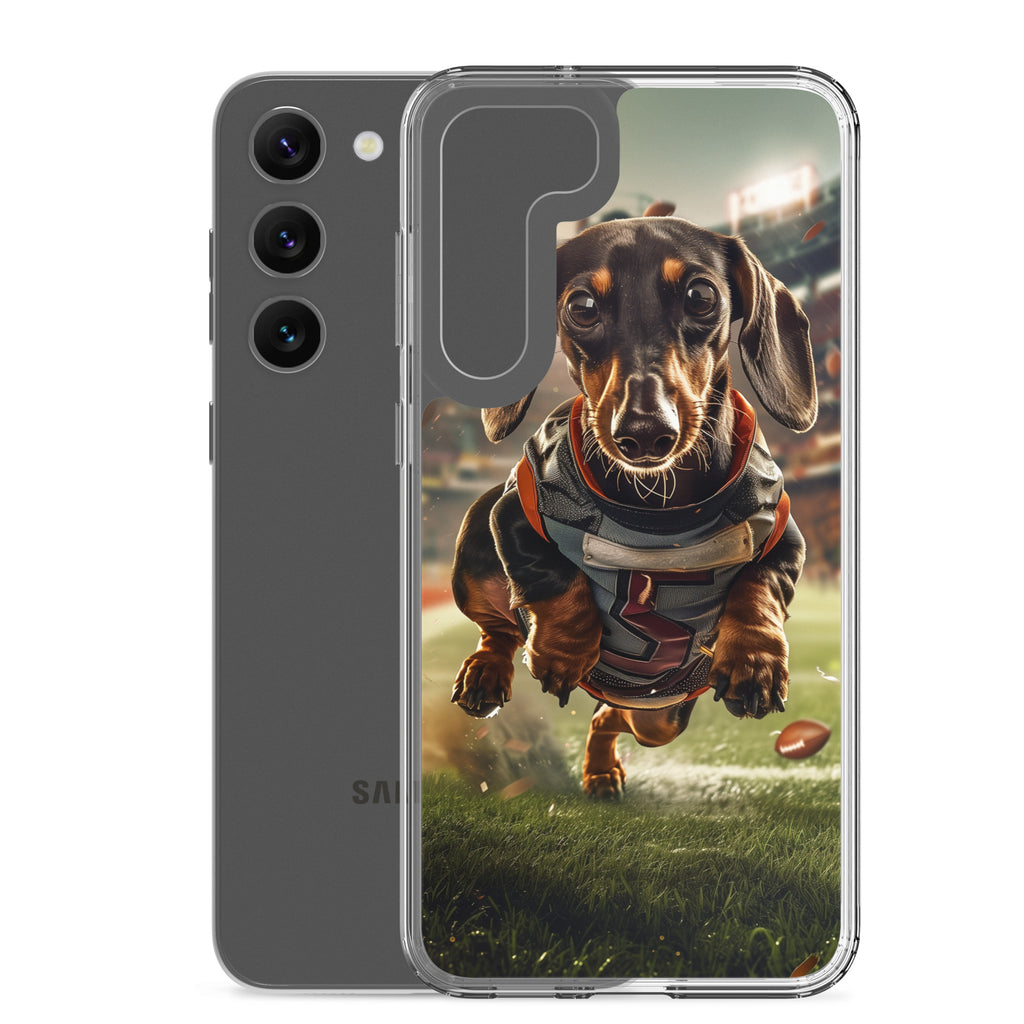 Dachshund Football-Themed Clear Case for Samsung®