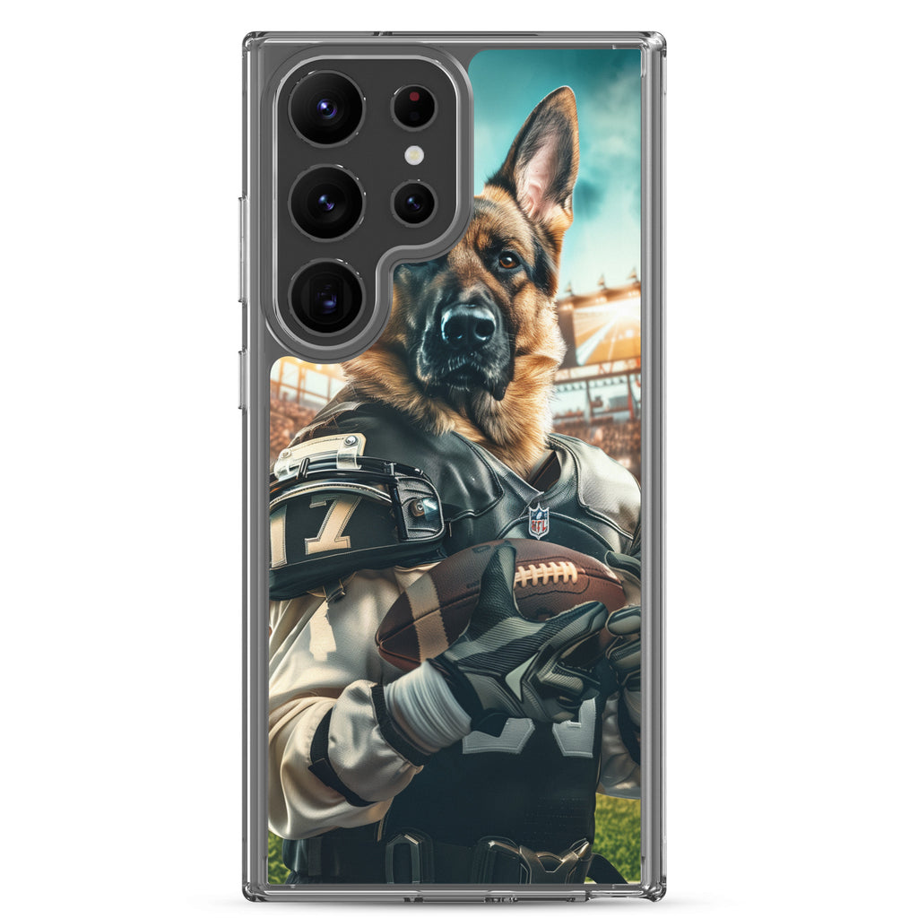 German Shepherd Football-Themed Clear Case for Samsung®