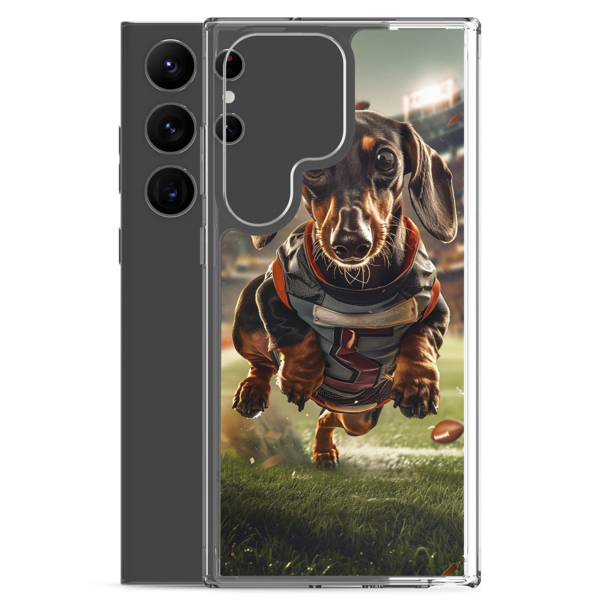 Dachshund Football-Themed Clear Case for Samsung®