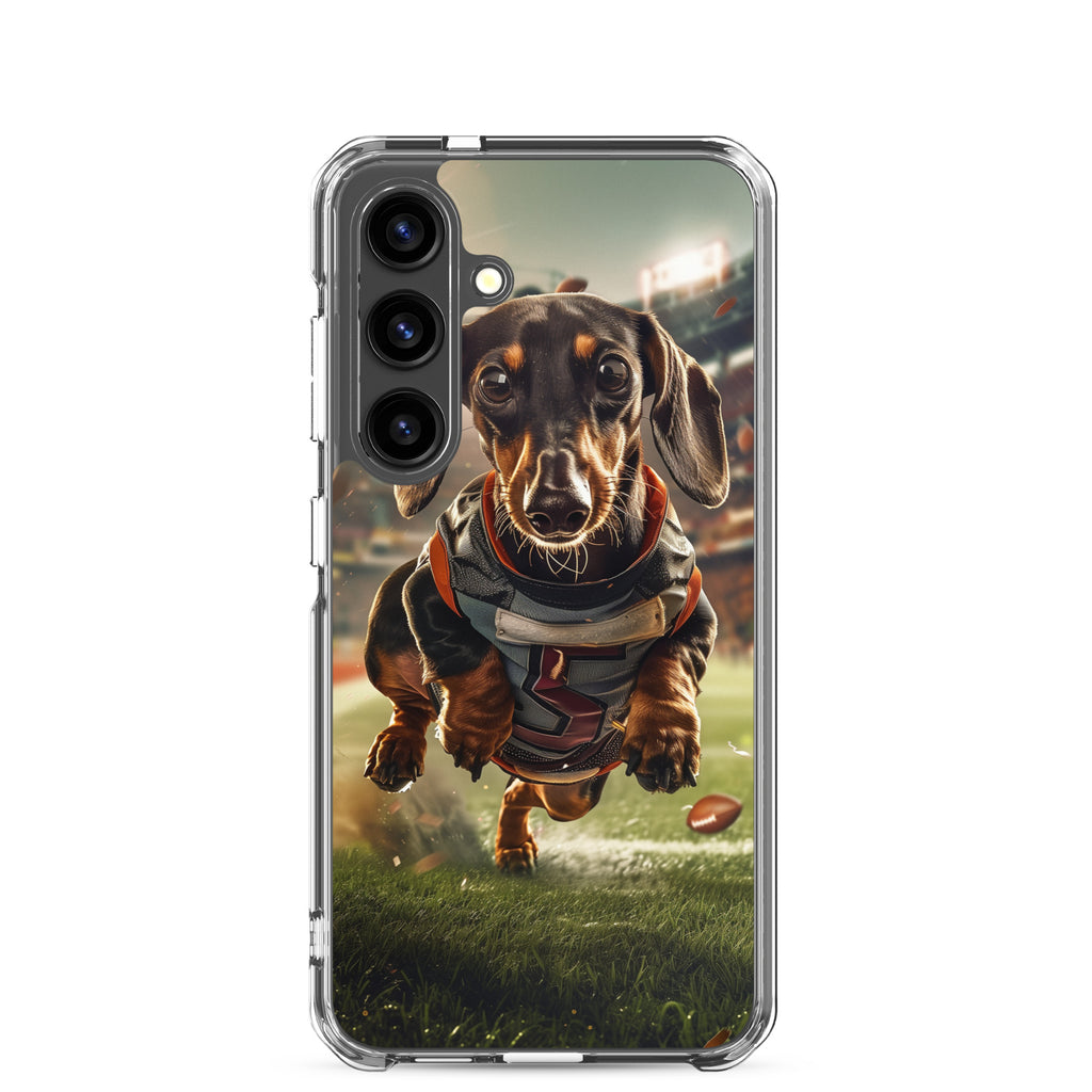 Dachshund Football-Themed Clear Case for Samsung®