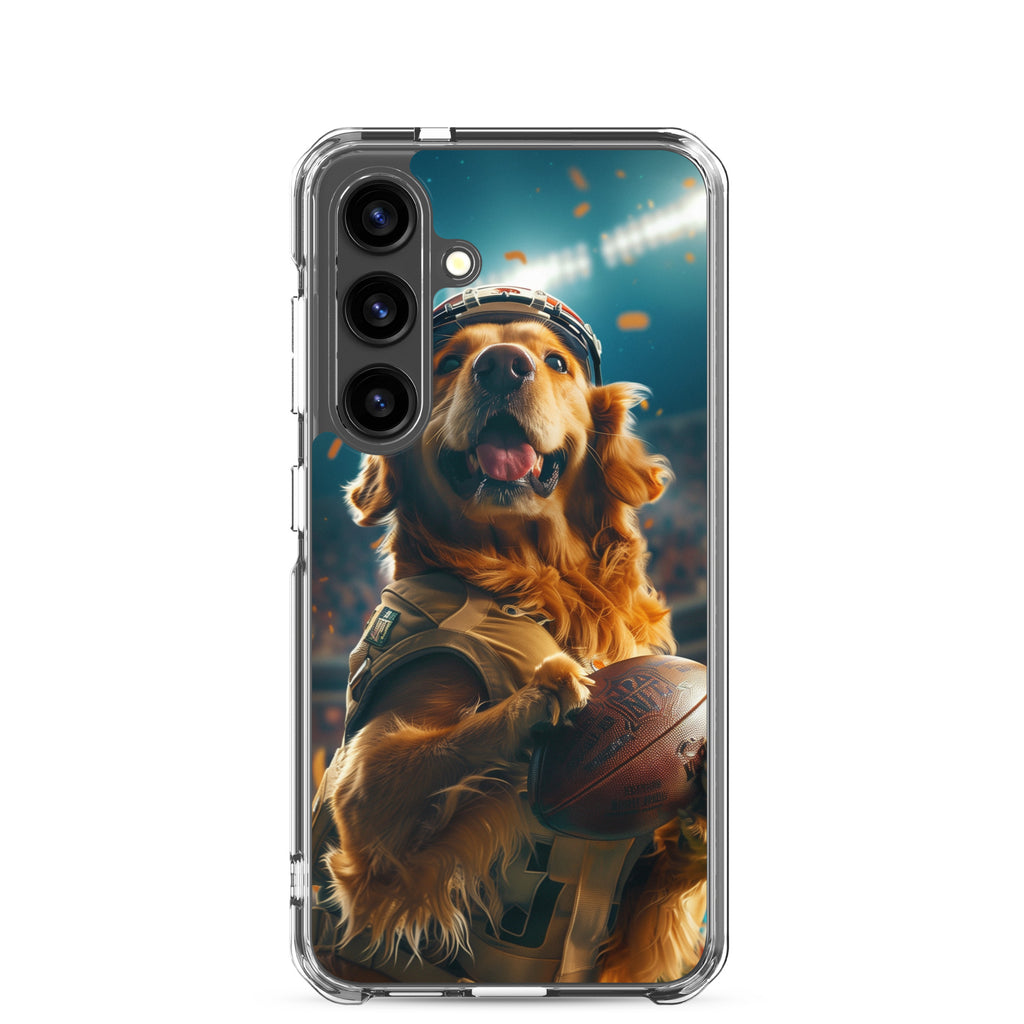 Golden Retriever Football-Themed Clear Case for Samsung®