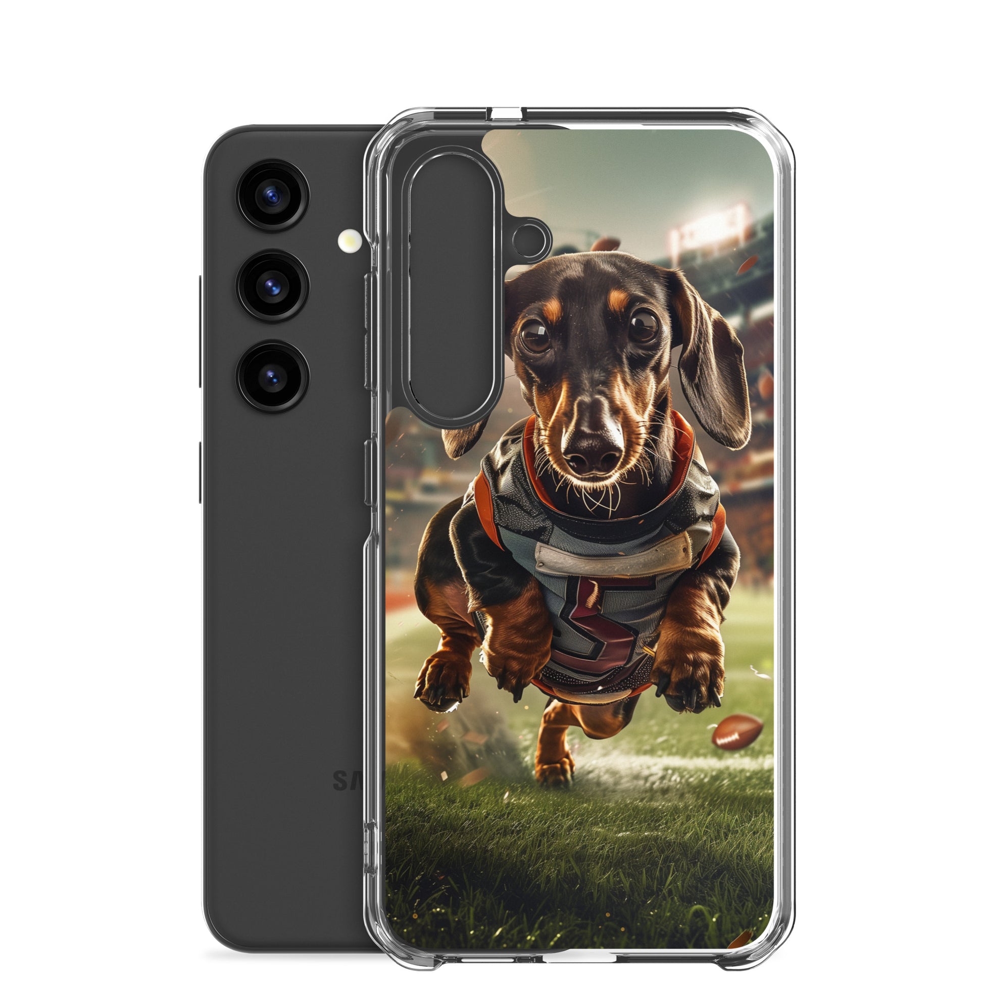Dachshund Football-Themed Clear Case for Samsung®